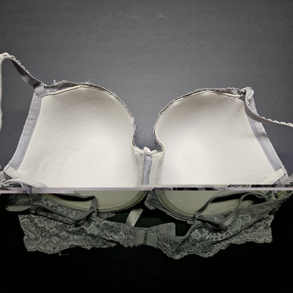Victoria's Secret Women's Lined Demi Bra Size 38D Lace Gray - Picture 4 of 6